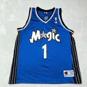 VTG 90s Champion Orlando Magic‎ Basketball Jersey #1 Tracy McGrady Mens L